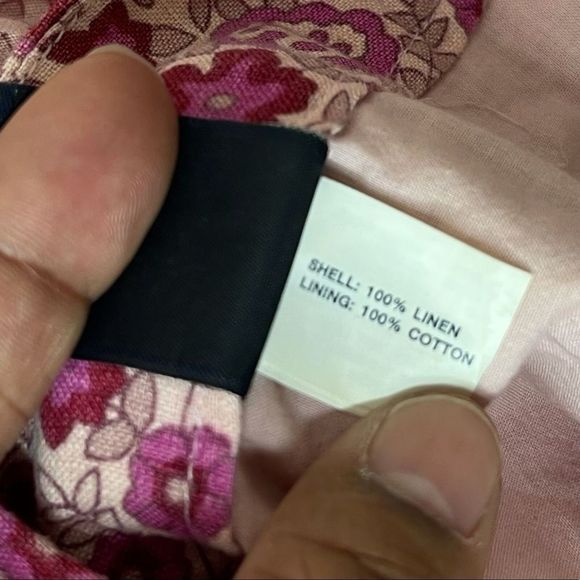 GAP Women Girl Skirt Size 4 Pink Floral Linen Three-Tiered Lined - Picture 6 of 7